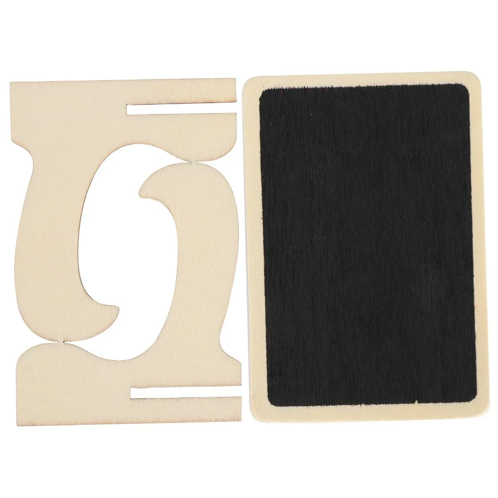 20 pcs Wood Construction Mini Chalkboard Signs Blank Surface Compact Size Table Place Cards Reusable Lightweight