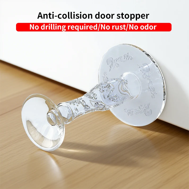 Anti-Collision Suction Cup Door Stopper Punch-Free Silicone Silent Strong Suction Handle For Rear Door Bedroom Door And Glass
