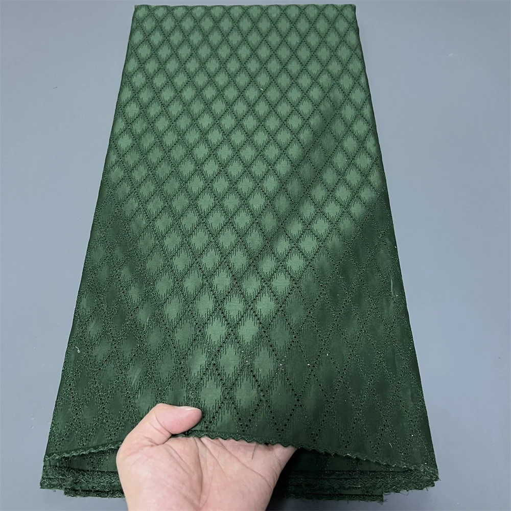 

2025 African Lace Fabric High Quality,Cotton Fabrics By The Meter,Embroidery,Linen,Party Dresses,Tulle,Fashion,Cloth,5 Yards