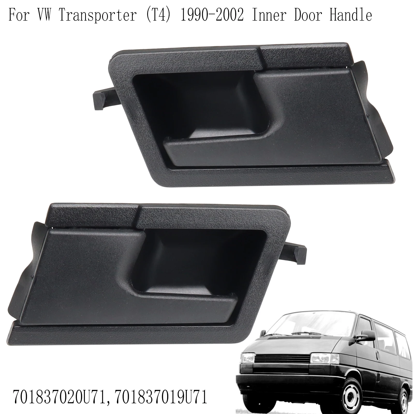 

2x Front Left Right Interior Inner Inside Door Handle For VW Volkswagen Transporter Caravelle T4 EuroVan 701837020A 1990 - 2002