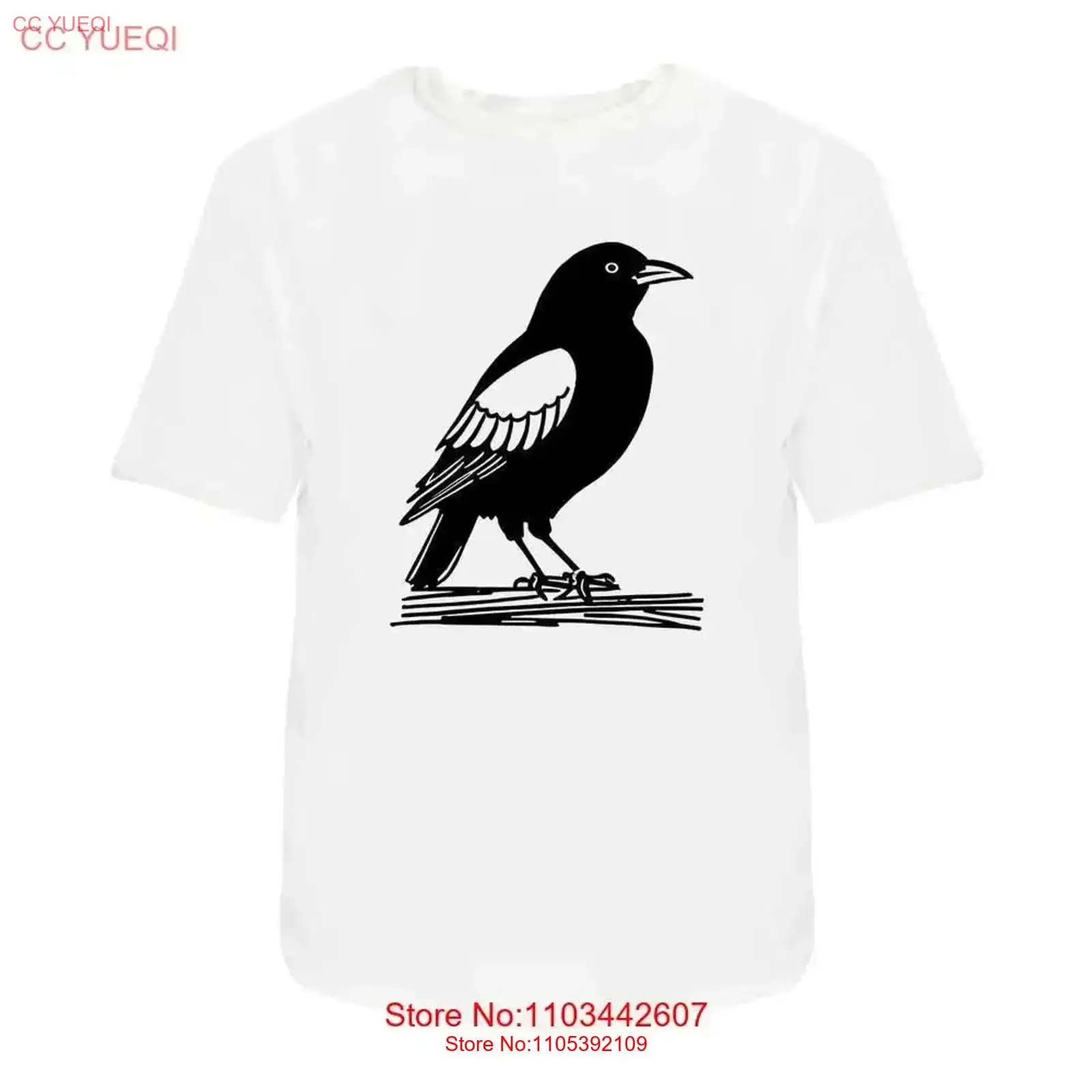'Perched Crow'  Cotton T Shirt TA043834 vintage Washed Versatile graphic Unisex Top For Everyday Wear streetwear Stretched