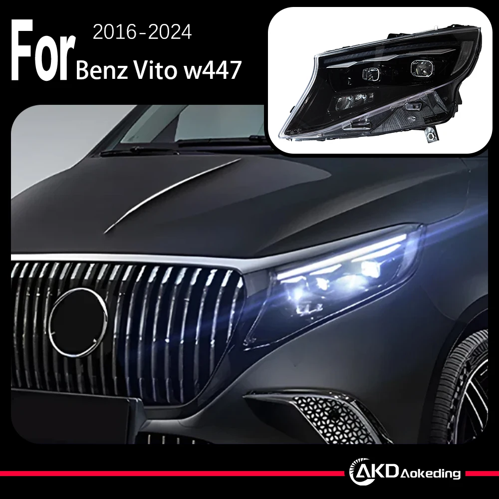

AKD Модель автомобиля Фара для Benz Vito 2016-2023 W447 Светодиодная фара Светодиодная линза проектора DRL Динамические автоаксессуары