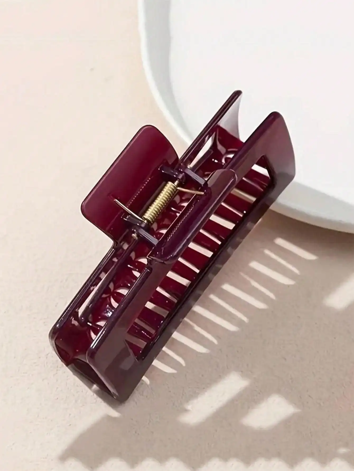 1pc Fashionable Large Square Hair Claw Clip, Hair Claw Bun Maker Hair Accessory Hair Accessories Autumn Accessories Fall Winter Hair Clip For Vacation Outfits Woman Summer Beach Vacay Hair Clips