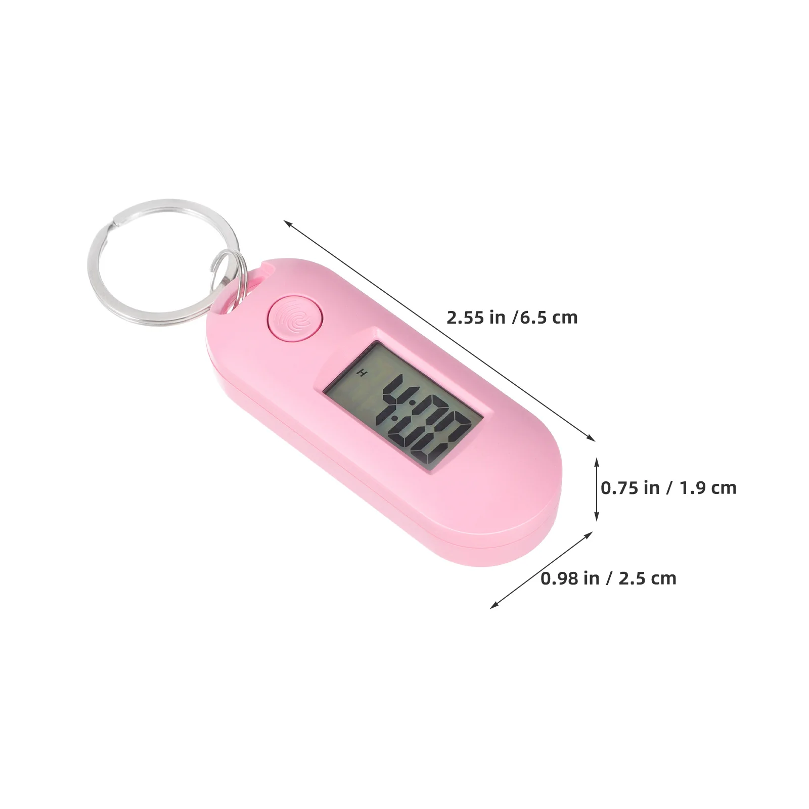 4 قطعة ساعة المفاتيح الرقمية الصغيرة الإلكترونية للطلاب للامتحان الصامت المحمولة حلقة رئيسية فوب ظهره قلادة ساعة معلقة هادئة #3