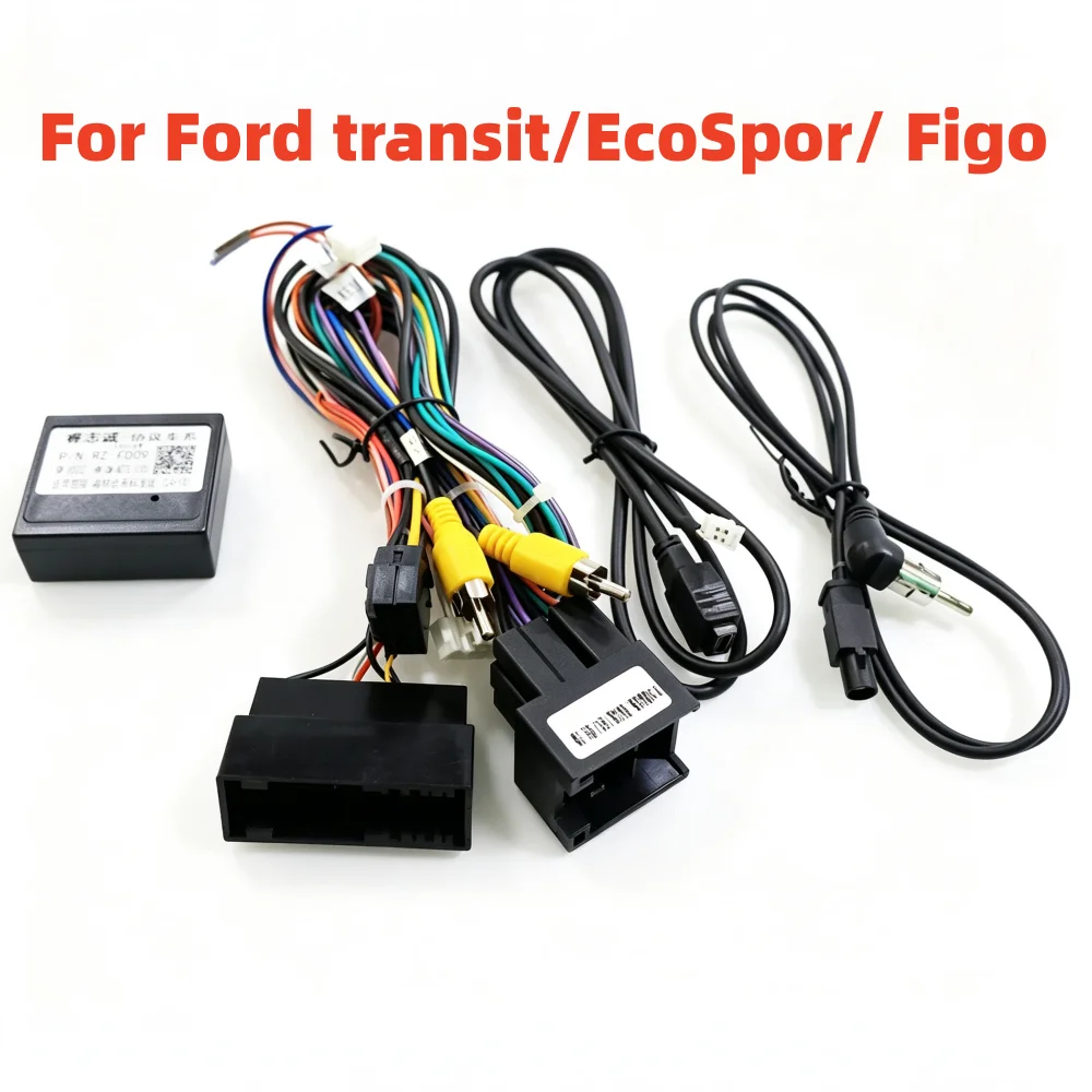 Raise Canbus RZ-FD09 Android Radio Head Unit 16 Pin Power Cable For Ford Transit 2022/EcoSport 2019/Figo 2019 Multimedia Player