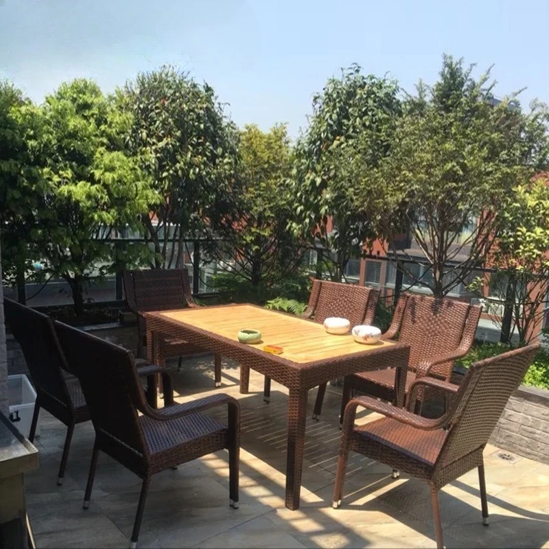

Уличный стол и стул из ротанга, одиночный стул, современный простой балкон, уличный кафе, стул из ротанга для отдыха, комплект из трех предметов, комплект из пяти предметов