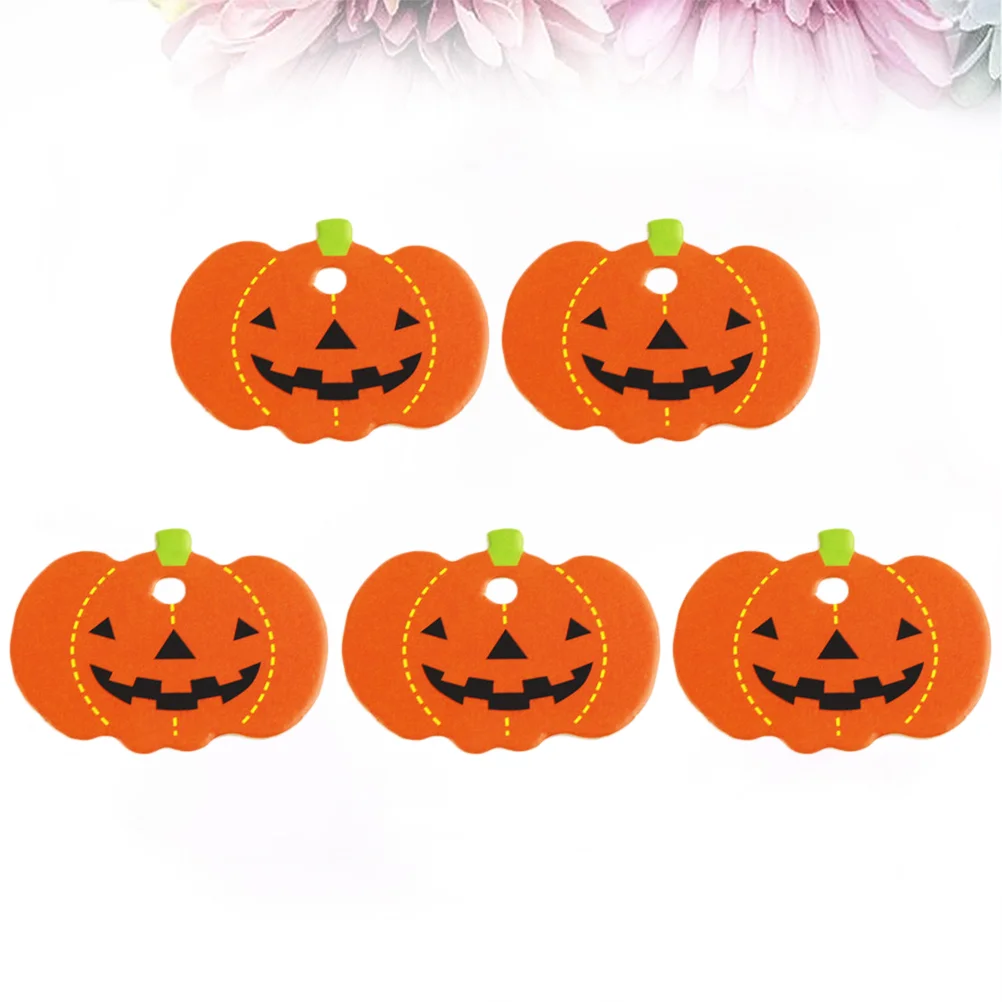 Etichette da appendere fai-da-te da 100 pezzi con fori pretagliati Pendenti con zucca di carta di Halloween Etichette per libri piccoli per regalo