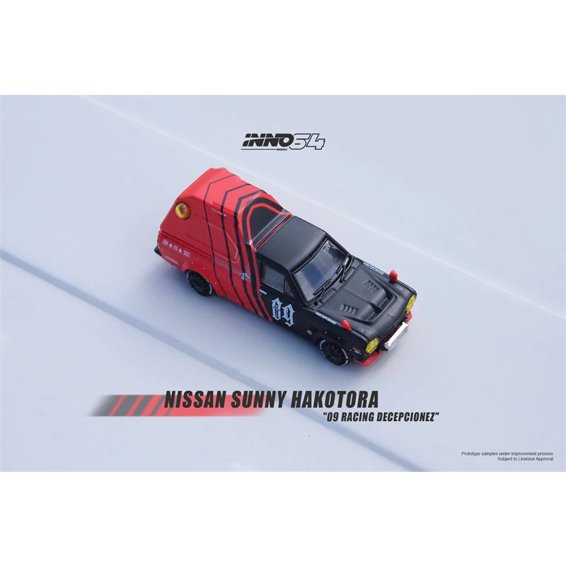 INNO In Stock 1:64 SUNNY HAKOTORA 09 RACING DECEPCIONEZ Key Chain Gift Included Alloy Diorama Car Model Miniature