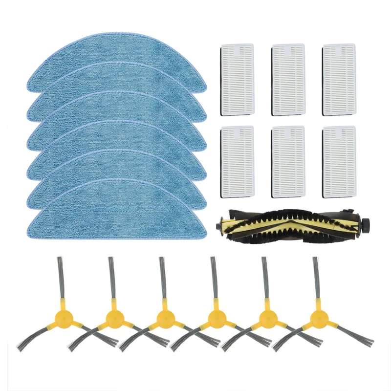 Edge Brush + Filter Screen + Mop + Roller Brush For Neatsvor X500 / X600 Robot Vacuum Cleaner Parts Replacement Kit