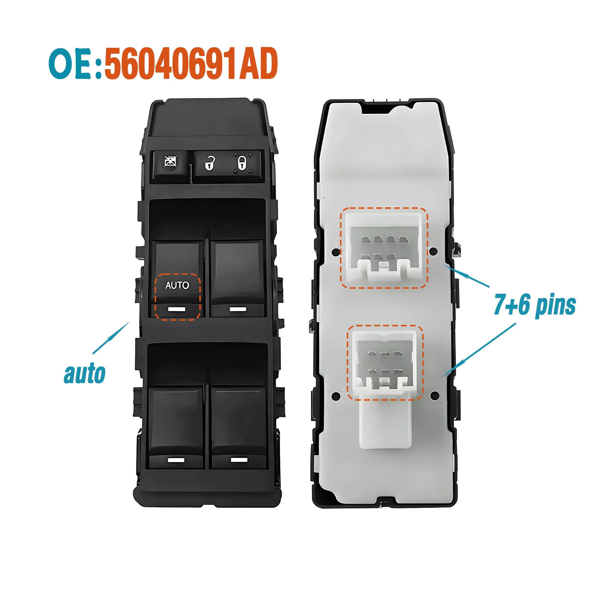 For Dodge Durango Dakota Caliber,Jeep Compass Patriot 2004-2014,Power Window Control  Switch Button OE 56040691AB 56040691AD