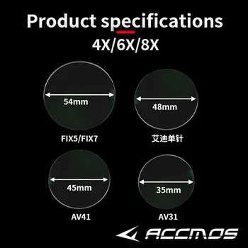 35/45/48/54mm 4/6/8x arco composto vista lente escopo ampliar resina vidro tiro com arco e flecha acessório