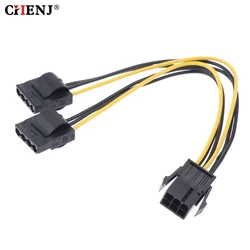 1pcs 6pin Female Graphics Card GPU To Molex IDE Dual 2 X 4pin Female To Power Supply Cable PCIe PCI-e 6 Pin Male To 4pin Female