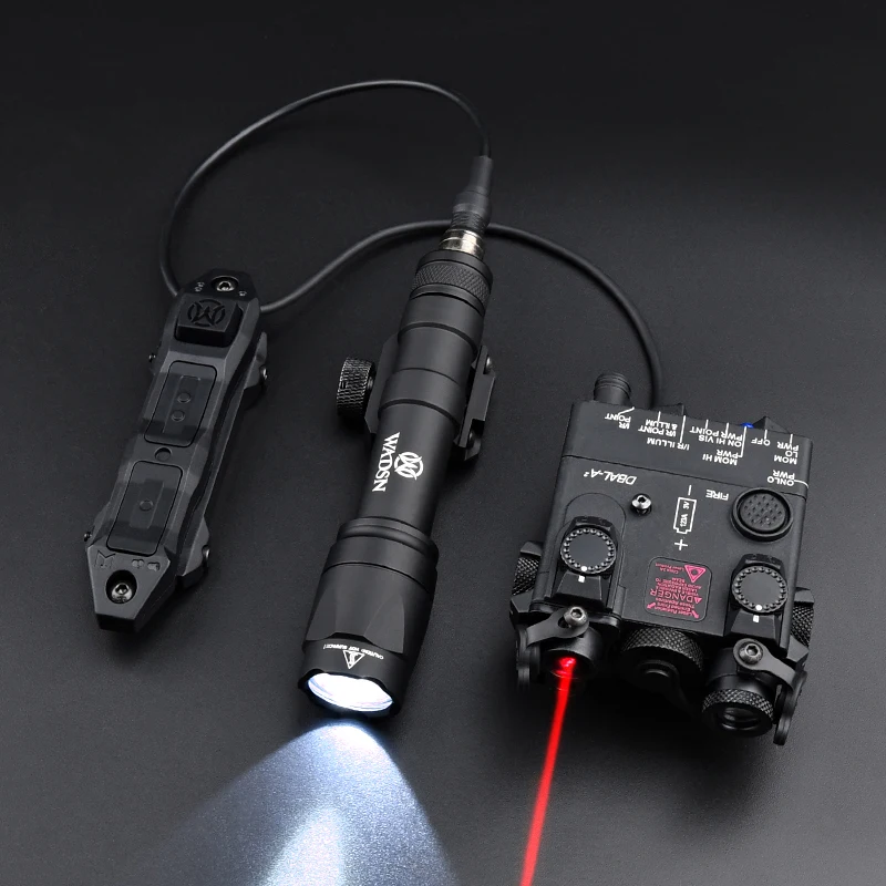 Surefir DBAL A2 Fully Functional M600 M600C Tactical Flashlight Weapon light Red Green Blue Hunting Laser Dual Control Pressure