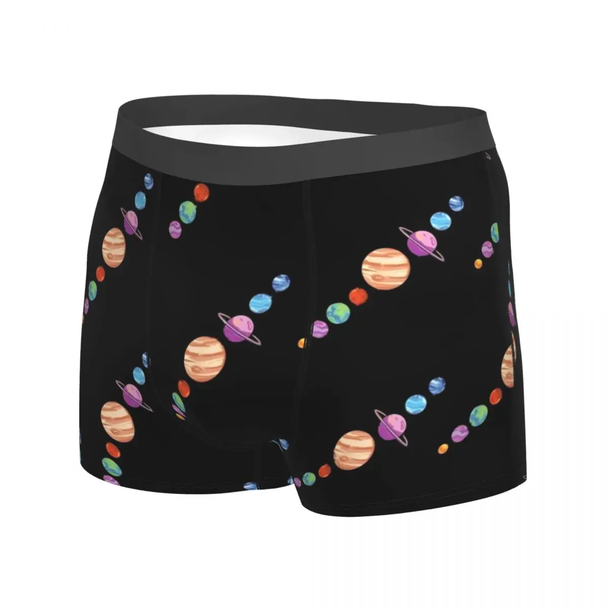 Space Print Underwear Planets of the Solar System Customs Trunk Hot Males Underpants Stretch Boxer Brief Birthday Present