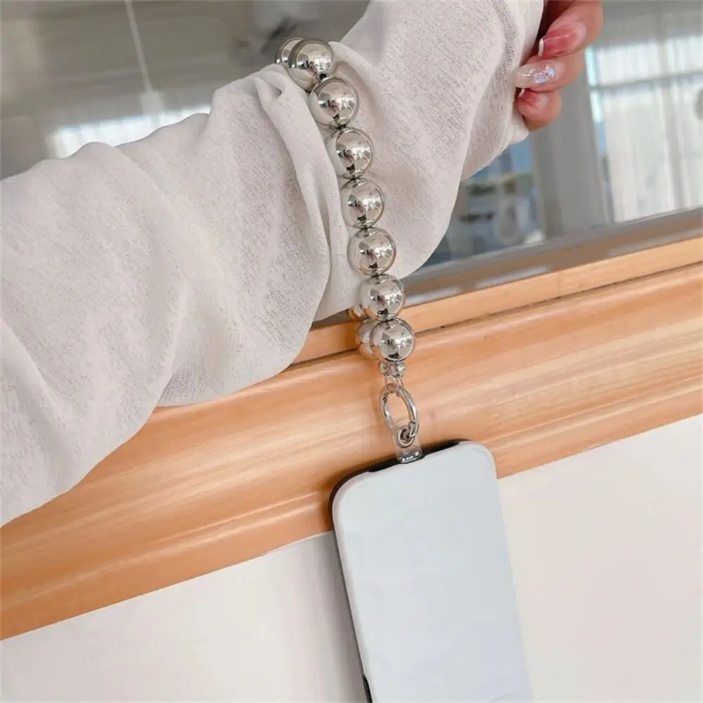 الذهب والفضة الكهربائي مطرز سلسلة هاتف المرأة موضة فاخرة اليد مطرز قلادة مكافحة خسر المعصم المفاتيح حقيبة الملحقات #1