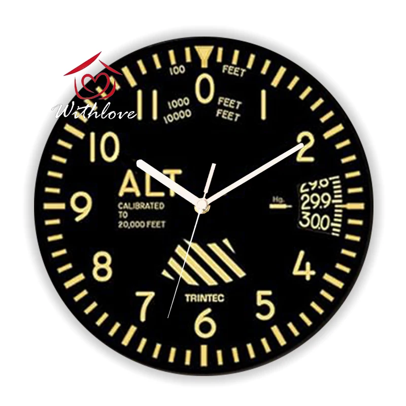 Vintage Luftfahrt Höhenmesser Wanduhr für Pilot Zubehör Lustige Flugzeug Flug Instrument Zifferblatt Wohnzimmer Wand Uhr Dekor