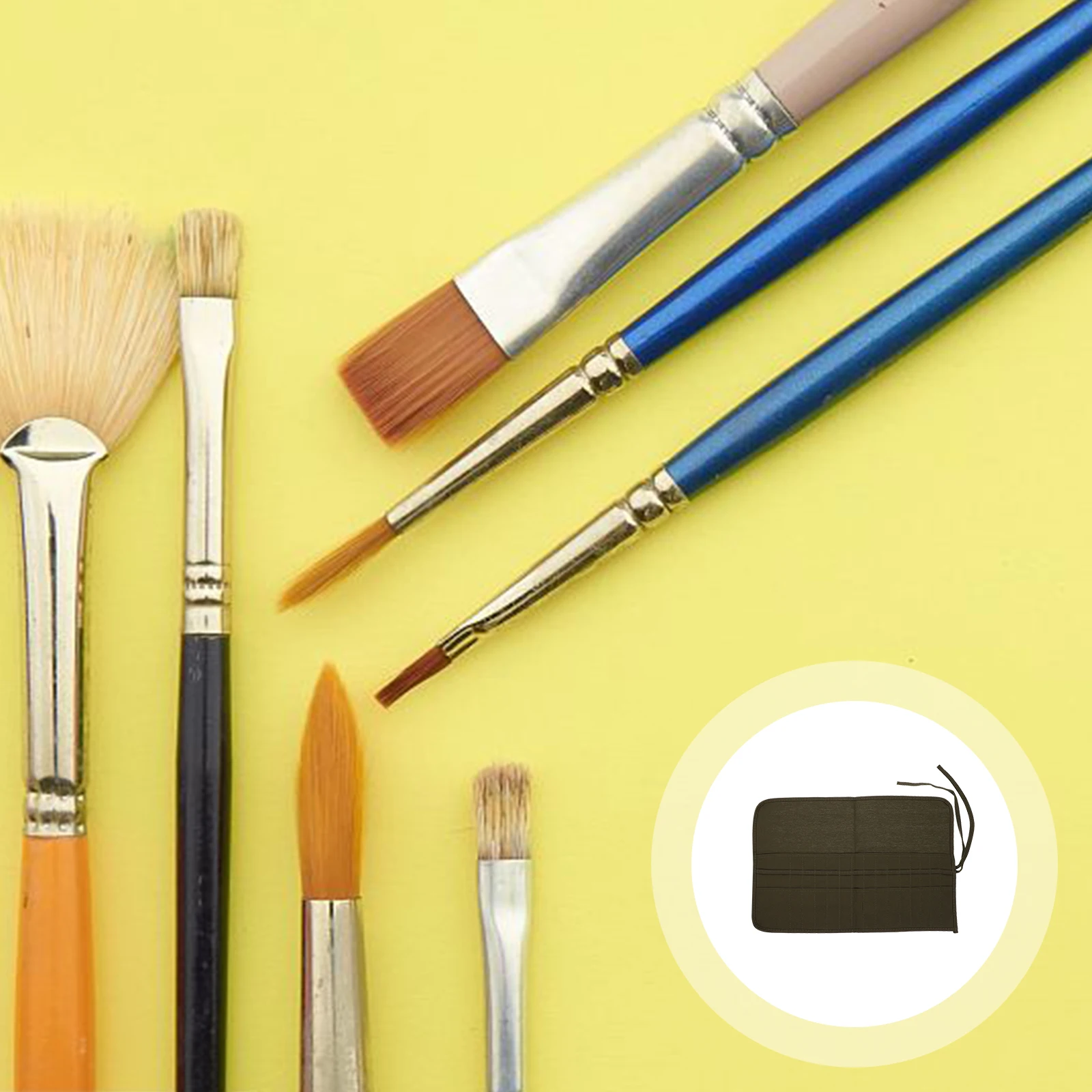 

Canvas Paintbrush Organizer Roll Up Bag 30 Pockets Lightweight Secure Brush Case Paint Brush Holder for Artists Writers School
