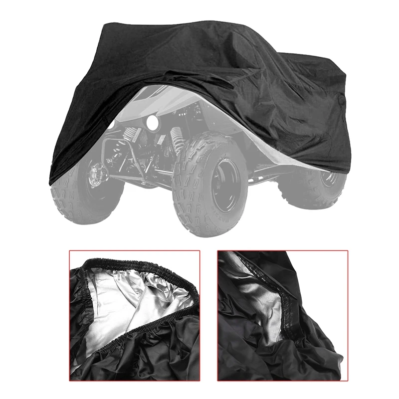 

Waterproof ATV Cover Heavy Duty Ripstop Material Black Protects 4 Wheeler From Snow Rain Or Sun For ATV Black