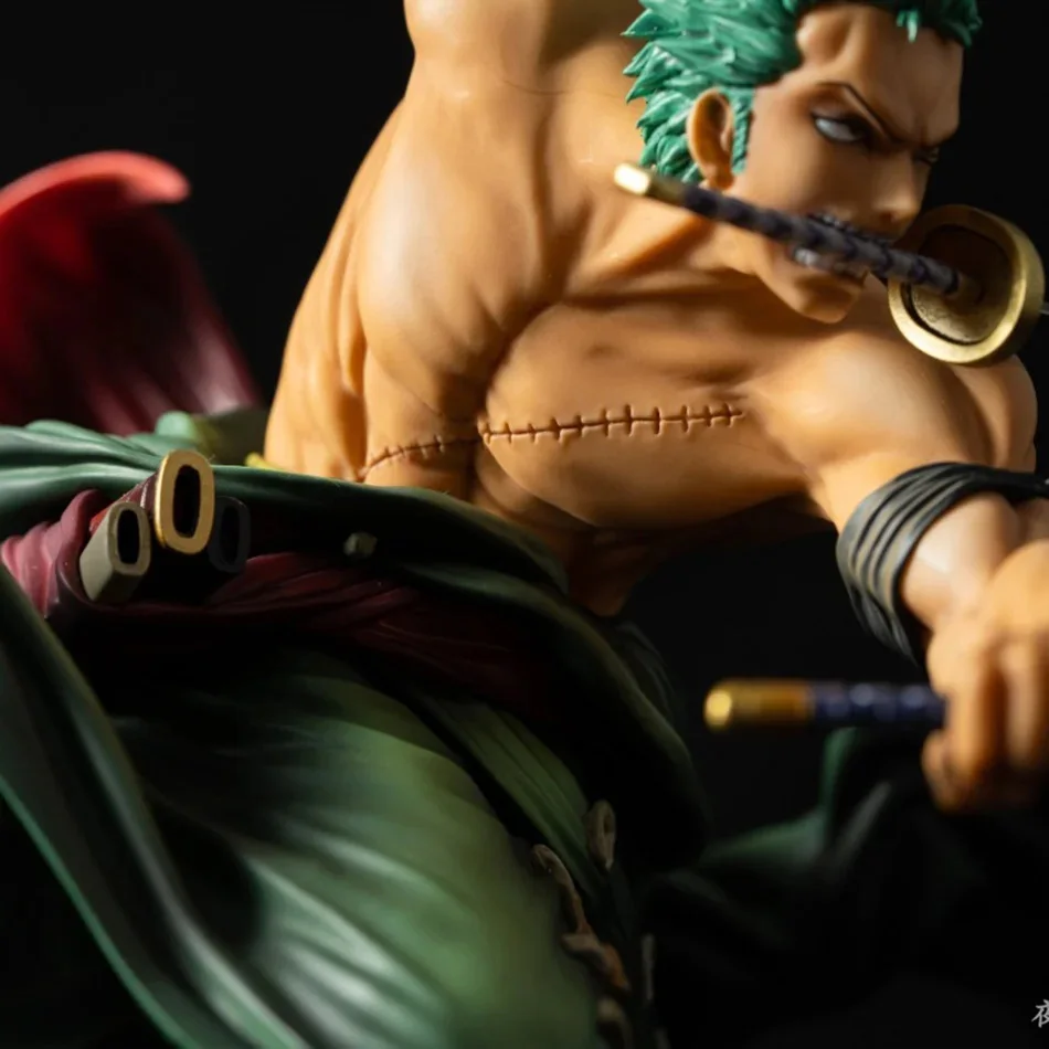 One Piece Roronoa Zoro Anime Action Figure - Modello di statua Manga Sa-Maximum a tre pale per collezionisti e bambini