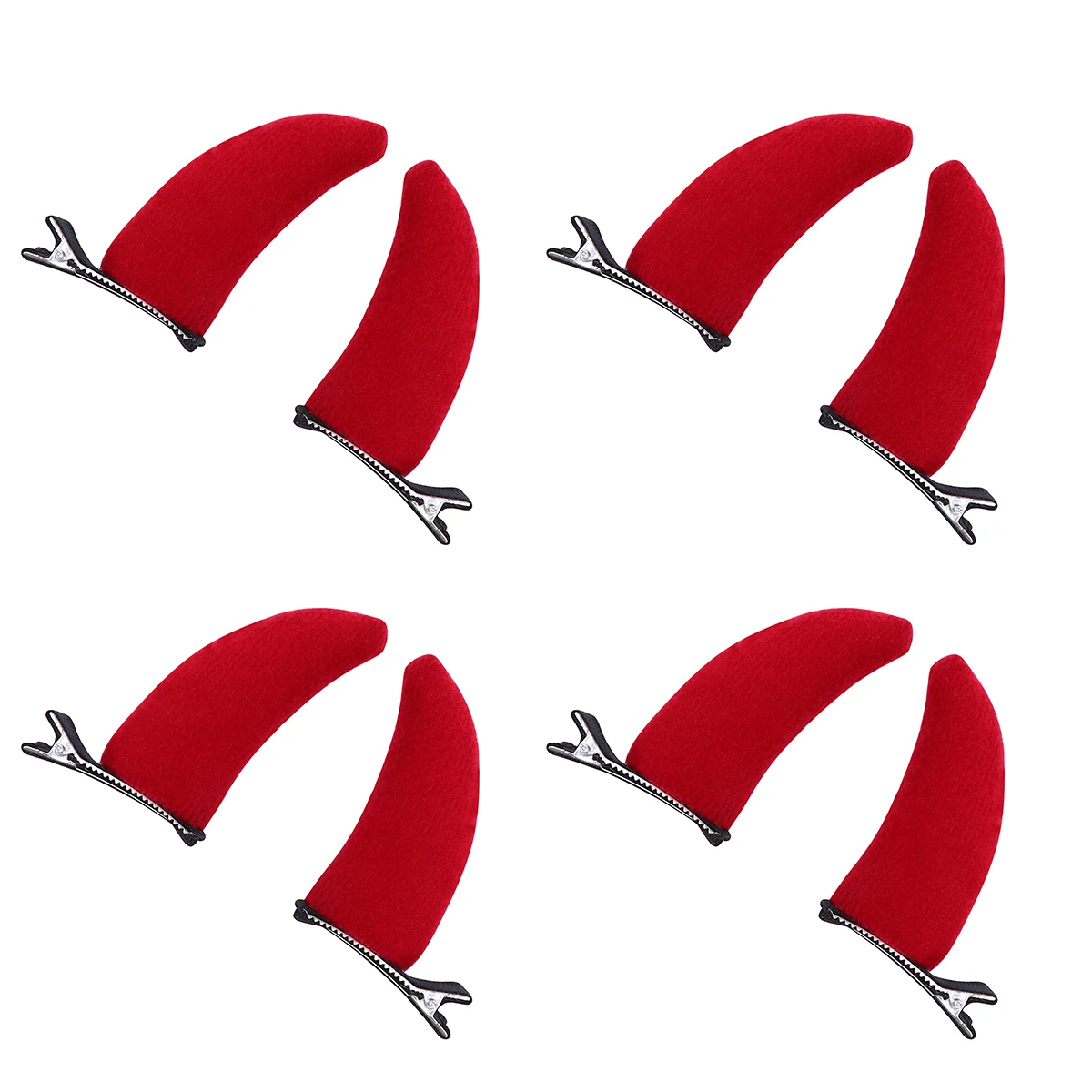 

8pcs Horn Hair Clips Shape Headb Halloween Headdress Festival Accessories Easy Wear Stage Performance Cosplay