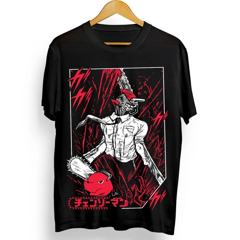 

Denji Chainsaw Man Anime Gift t shirt 0326 DEVIL HUNTER Graphic Tee 100% cotton print clothing Y2K clothes Large size Tops