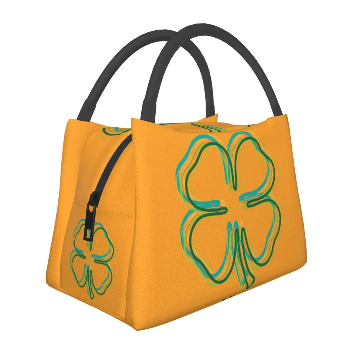 Shamrock Blur Lunch Bag, St Patrick Day Cute Box, Piquenique ao ar livre, Tote Isolada, Sacos de comida, Oxford Designer Cooler Bag