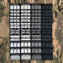 Black Laser Cut IR IFF Infrared Reflection, Luminous Flag Patch, France, Austria, Belgium, Ireland, UK