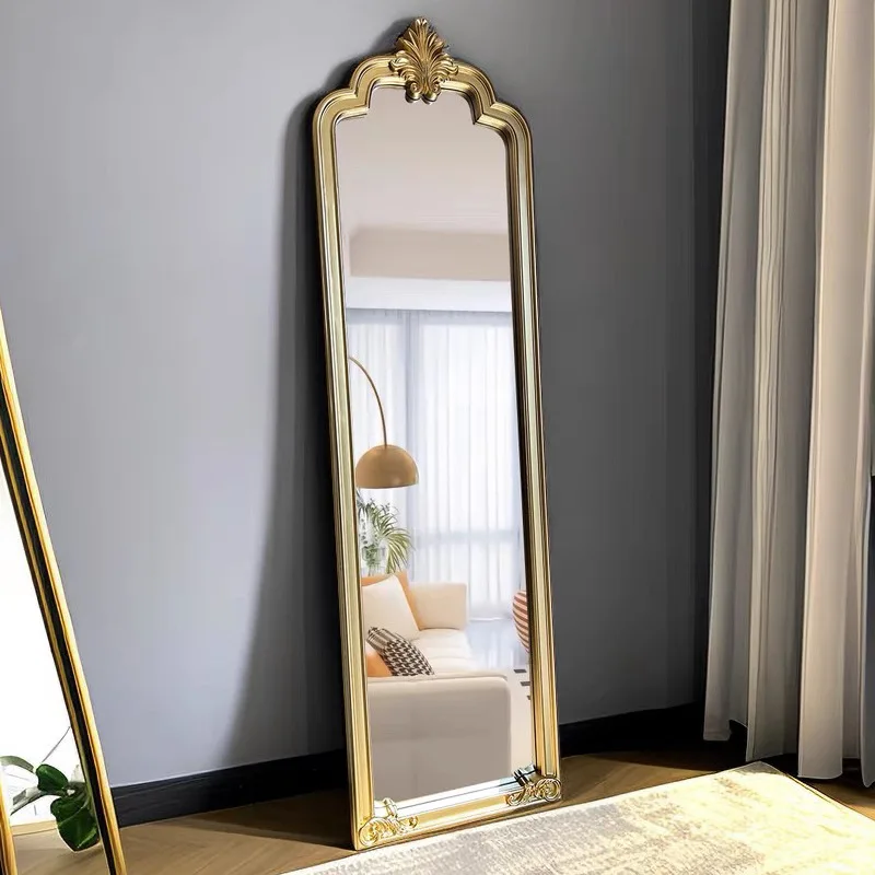 Corridor narrow full-length mirror clothing store fitting mirror living room retro floor  dressing large hanging
