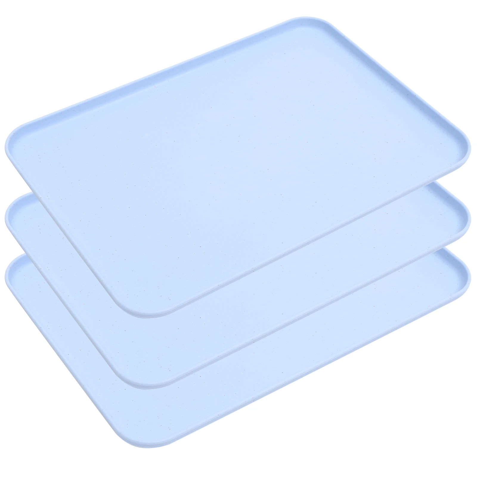 

3pcs Plastic Fruit Rectangular Wheat Straw Serving Tray For Food Fruits Snacks Bread Cake Sushi Plate Rustic Color Household