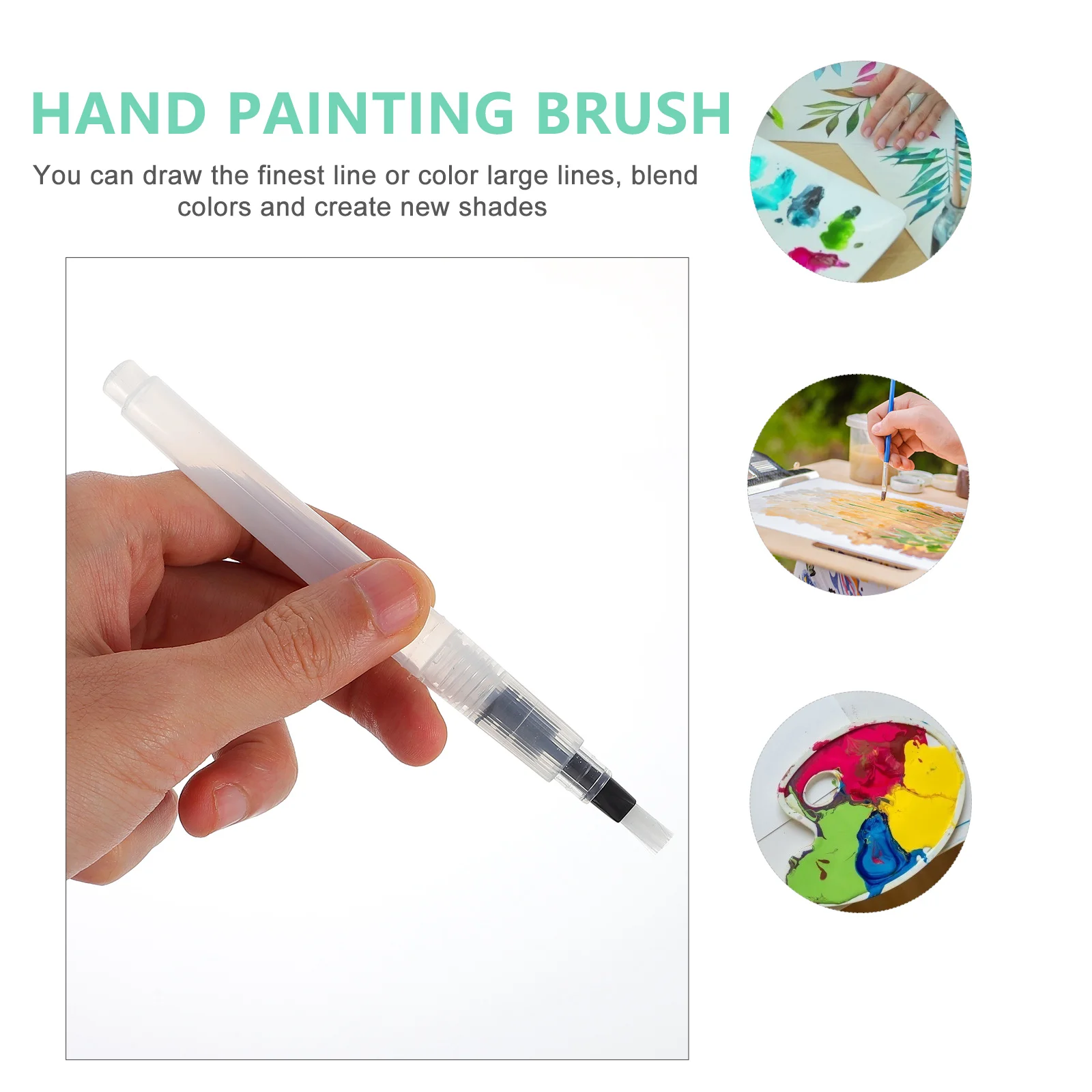 

6pcs Watercolor Brush Pens Coloring Calligraphy Durable Nylon Tips Control Water Flow Solid Colors Powdered Pigment Painting