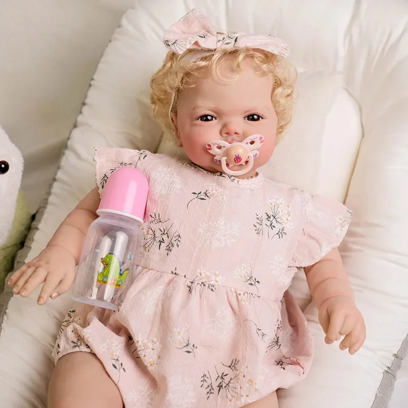 24inch Soft Body Awake Pickle Reborn Baby Toddler Doll Lifelike 3D Painting with Visible Veins High Quality Doll