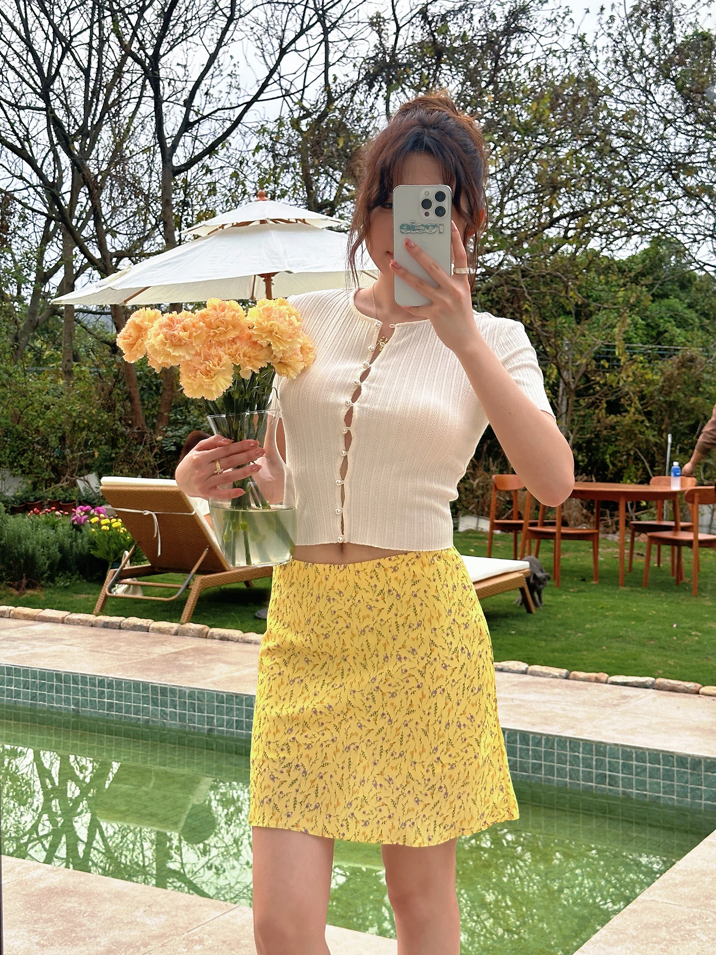 

Юбка LilyRose Countryside в цветочек, длиной миди, с завышенной талией, А-силуэт, желтая, с цветочным принтом, женская, универсальная