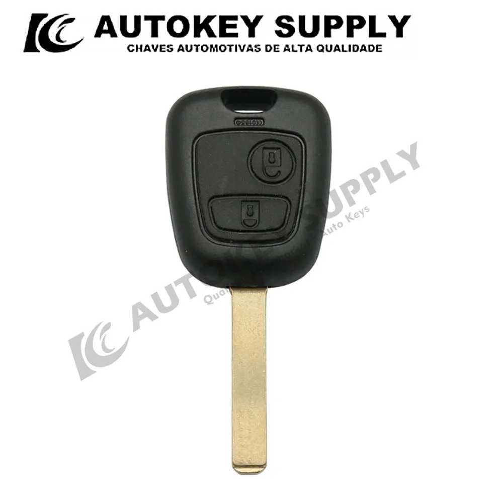 AutokeySupply AKPGS215 307 2 Button Remote Key Blade With Groove For Peugeot