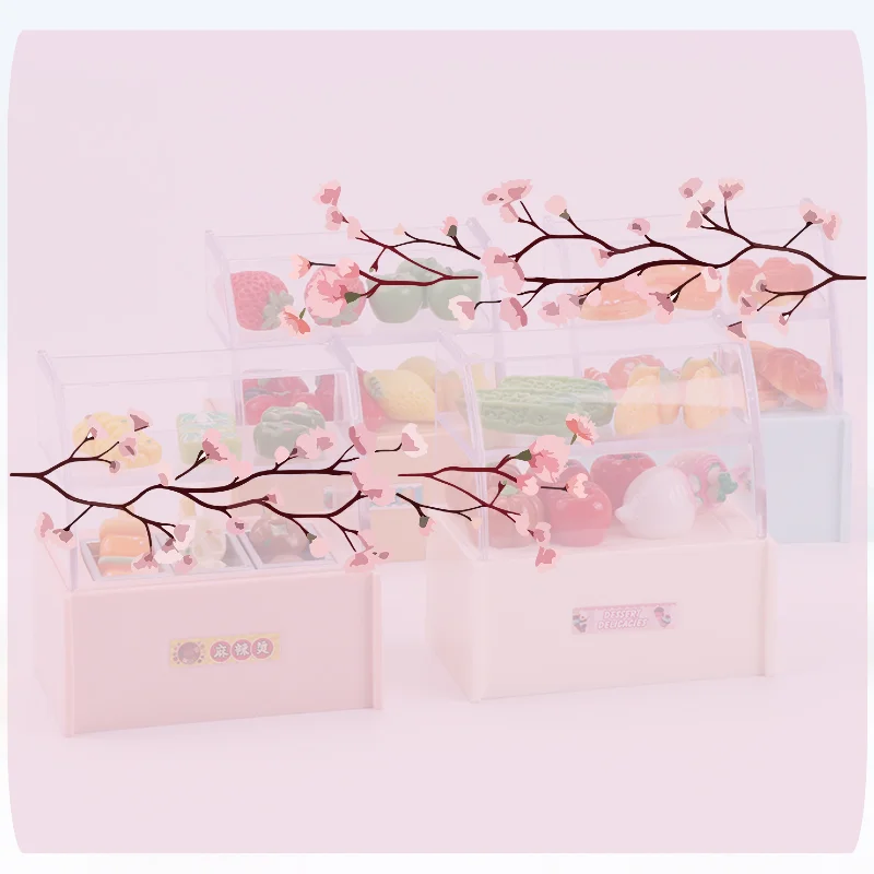 

Mini Supermarket Convenience Store Display Rack Cabinet Model 1/12 Dollhouse Micro Scene Ornament Kid Pretend Play Toy