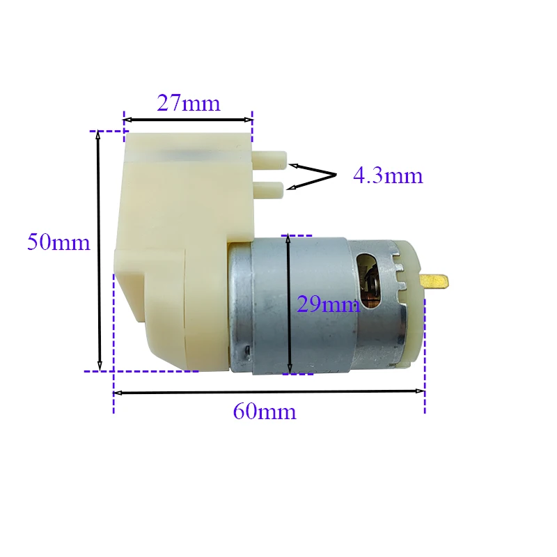 DC12V -80Kpa Large Flow Mini 385 Motor Vacuum Air Pump Negative Pressure Suction Diaphragm Pump Packer Inflator Aquarium Tank