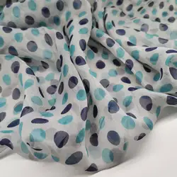 Dot Pure Silk Crepe Chiffon Transparent Gray Fabric Width 135cm Soft 6mm Dress Scarf DIY Sewing Material