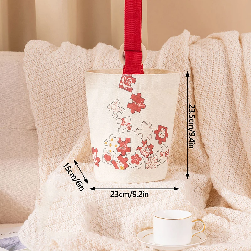 กระเป๋าถือผ้าใบขนาดเล็กลายตัวต่อจิกซอว์กระเป๋าโท้ทกระเป๋าถือพกพาได้กระเป๋าช้อปปิ้งเป็นมิตรกับสิ่งแวดล้อมกระเป๋าใส่ข้าวกลางวันขนาดเล็ก