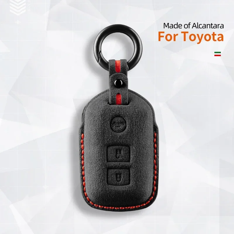 

Alcantara Car Key Case Cover 5 Button Keychain For Toyota Alphard Vellfire Sienna Alphard Previa RAV4 Accessories