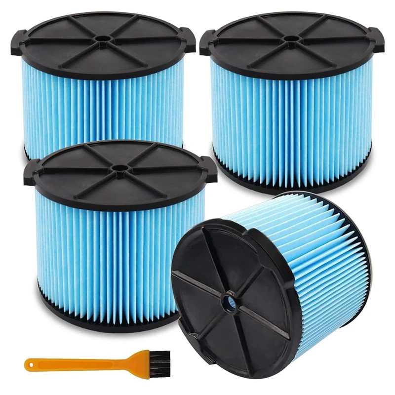 

4 Pack VF3500 3-Layer Fine Dust Pleated Paper Filter For RIDGID 3 To 4.5 Gallon Wet/Dry Shop Vacuums Cleanning Accessories