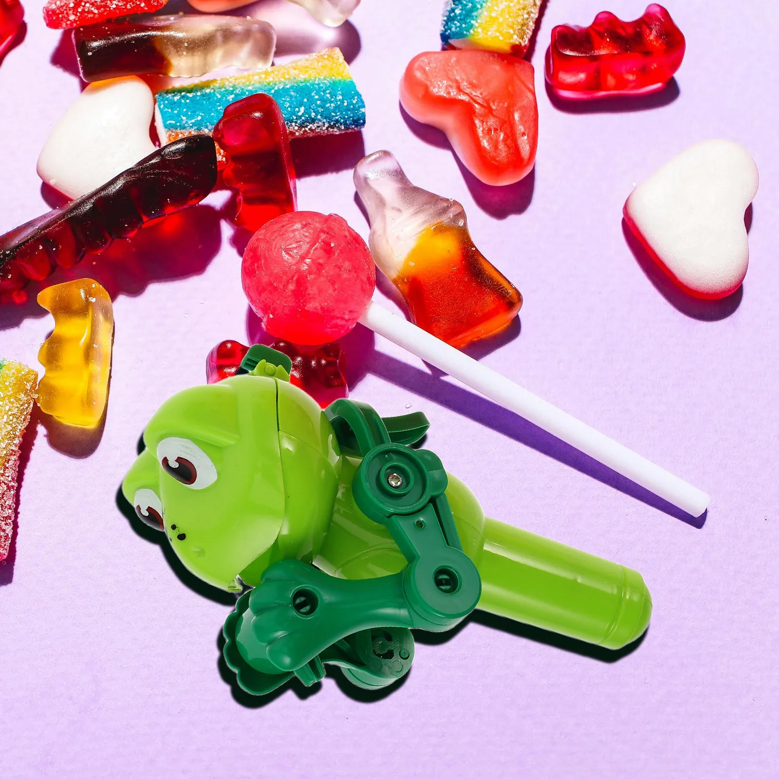 Distributeur de sucettes pour enfants, 3 pièces, Robot de vente de bonbons Style grenouille, support de friandises amusant, ventouse organisée, rangement cadeau