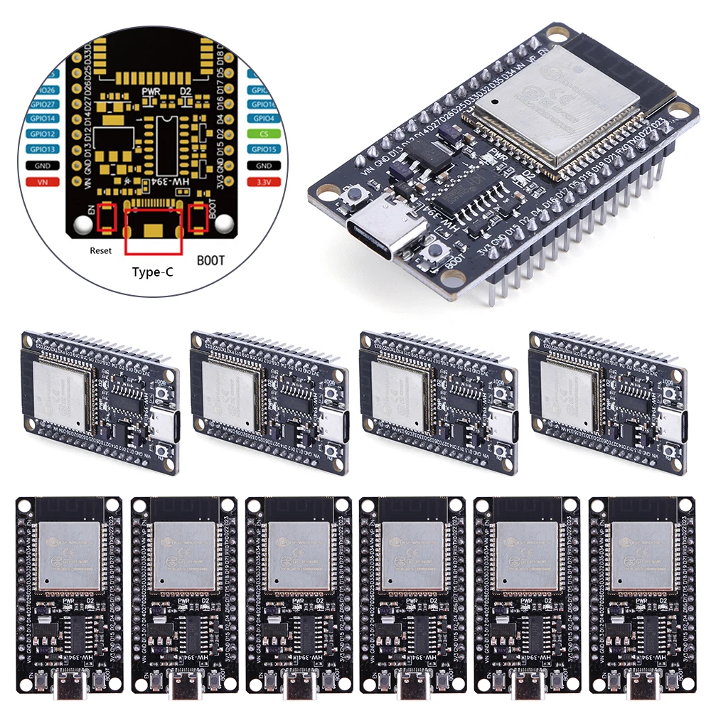 1-20PCS IOT Development Board WiFi Bluetooth BLE MCU Module ESP32 Development Board ESP32-WROOM-32 For Arduino+ Free Shipping