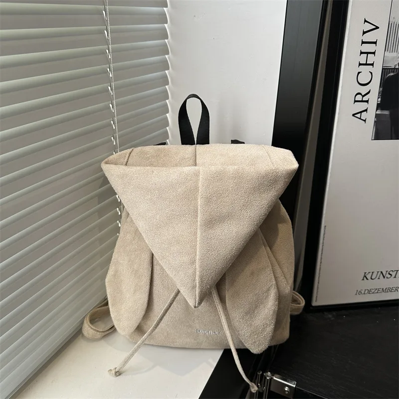 

Minimalist Angel Wings Drawstring Backpack Niche High-value Hoodie Hat Style Casual Shoulder Bag