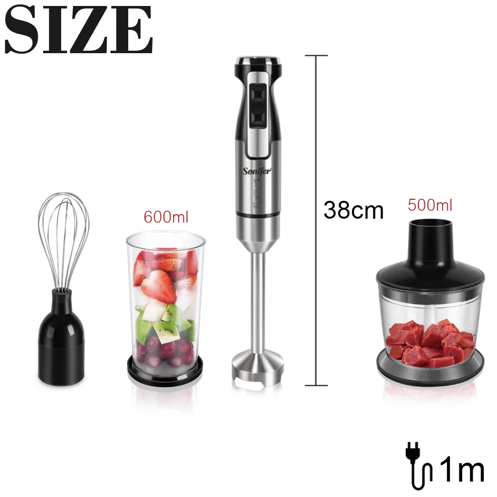 3 in 1 Blender Stainless Steel 2-Speeds Electric Food Mixer Four-blade Ice Crushing Kitchen Vegetable Fruit Stirring Sonifer