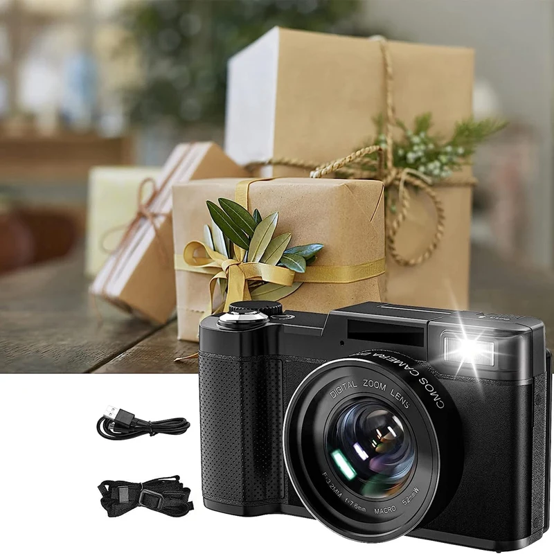 1 Set 4K Digital Camera For Photography Autofocus 48MP Vlogging Camera With 16X Digital Zoom