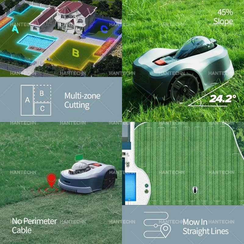 2024 Neuester Mini-Smart-Roboter-Rasenmäher, automatische Fernbedienung, wasserdicht, für Garten, Rasen, Batterie, Trimmer, Roboter-Rasenmäher zum Verkauf