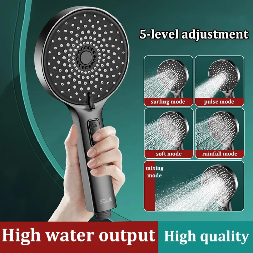 

High Pressure Shower Head Handheld Rain Shower with Powerful Spray Anti-Clog Nozzles Bathroom Showerhead for Low Water Pressure