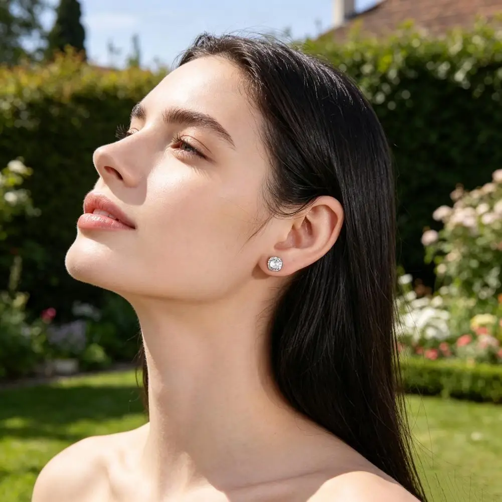 Wear Earrings Cubic Zirconia Earrings Square Shape Cubic Zirconia Stud Earrings Sparkling Ear Studs Dressy Jewelry for Women