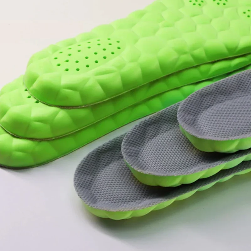 Plantillas deportivas de látex 4D, almohadillas suaves de alta elasticidad para zapatos, desodorante ortopédico transpirable, cojín de absorción de impacto, plantilla de soporte para arco