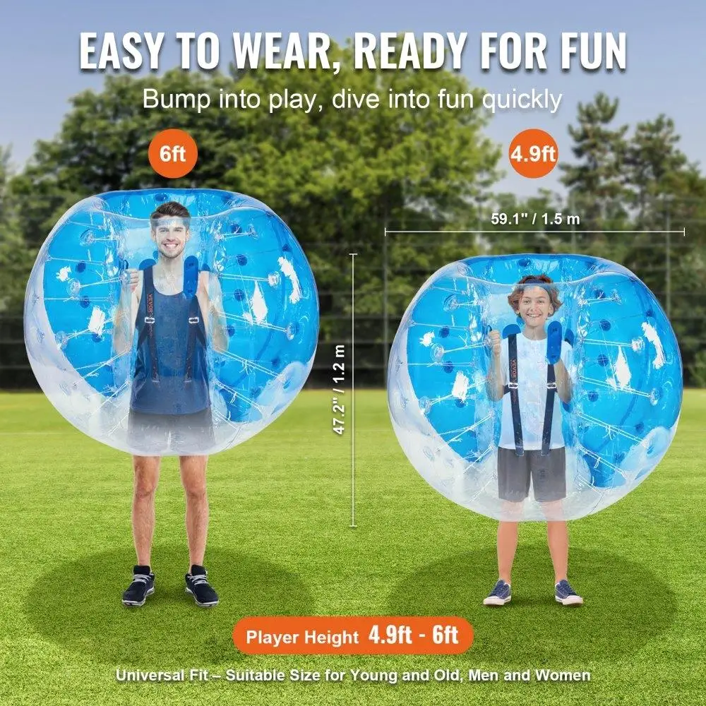 5FT Inflatable 1-Pack – PVC Zorb Bubble Ball for Teens & Adults, Perfect for outdoor Team Games & Yard Fun!