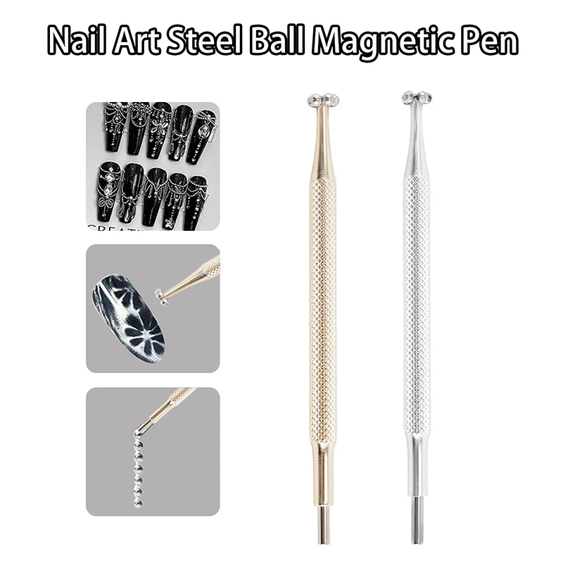 1/2 pezzi penna magnetica professionale per nail art a doppia testa mini perline di ferro ad alta precisione magnete che punteggia penna strumento per manicure